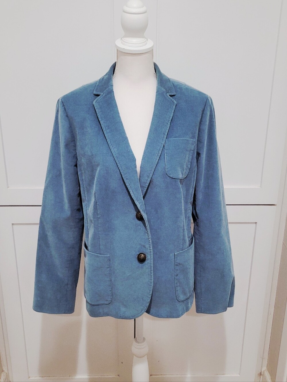 Talbots Light Blue Corduroy Lined  Blazer Jacket | Size 14